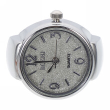 Glitter Nurse Fob Watch Ring Grey Adjustable
