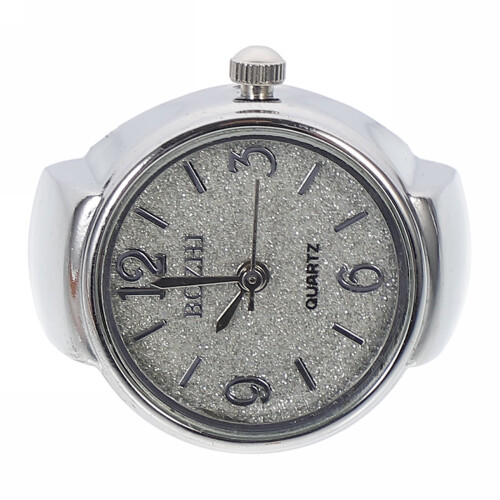 Glitter Nurse Fob Watch Ring Grey Adjustable