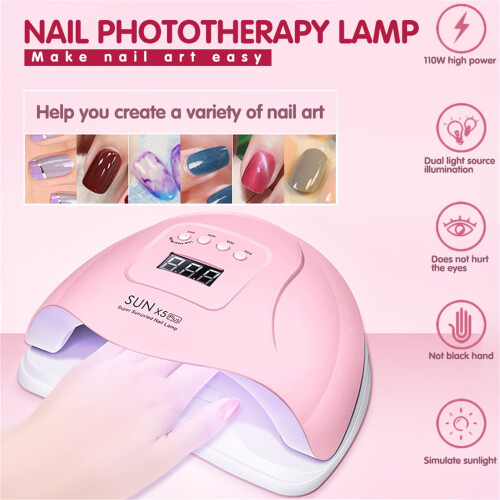 Kayannuo UV LED Neglelampe 80W 4 Timerinnstillinger