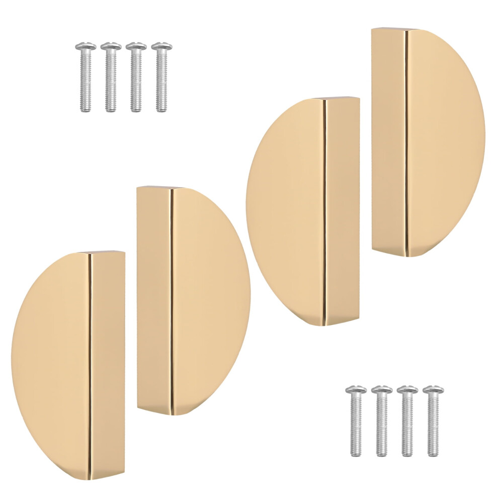 Gold Half Moon Cabinet Pulls Modern 4-Pack 9107258546401