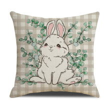 Ensemble de housses de coussins décoratifs de Pâques 45 x 45 cm à motif lapin