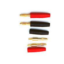 Banankontakt Koppar 4mm Silikonisolerad 4 st