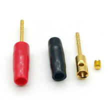 Conector banană pentru difuzor, cupru, 2 mm, 100 buc.
