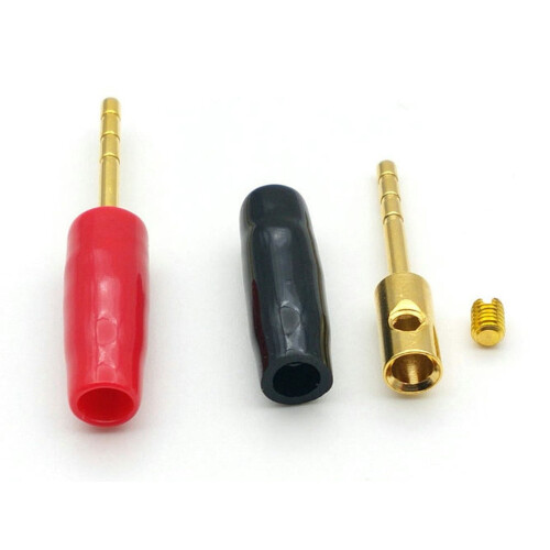 Conector banană pentru difuzor, cupru, 2 mm, 100 buc.