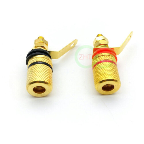Gullbelagte høyttalerterminalstolper for 4 mm bananplugger