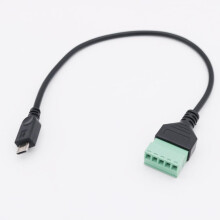 FOR10pcs Micro USB 5pin 2.0 samec na 5pin šroubovací konektor se stíněním nepájivý adaptér pro kabel s konektorem 30cm/1ft