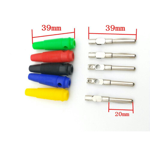 Conector banană cupru 4mm 5 culori 100 buc