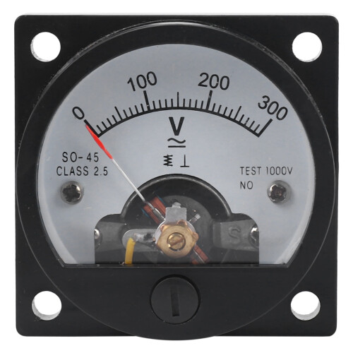 Analoges Voltmeter-Einbaugerät 0-300 V AC Schwarz