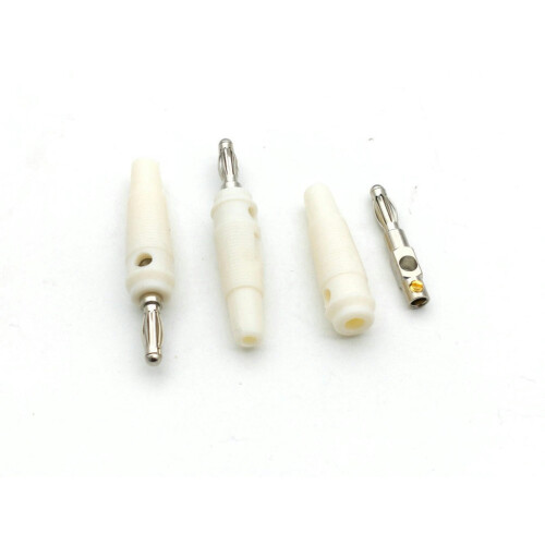 Vita banankontakter 4 mm 100 st