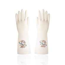 Rubber Dishwashing Gloves Flocking Lining 1 Pair