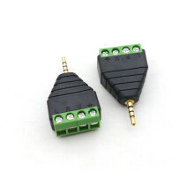 Conector terminal cu șurub placat cu aur, 2,5 mm, cu 4 poli, 20 buc.