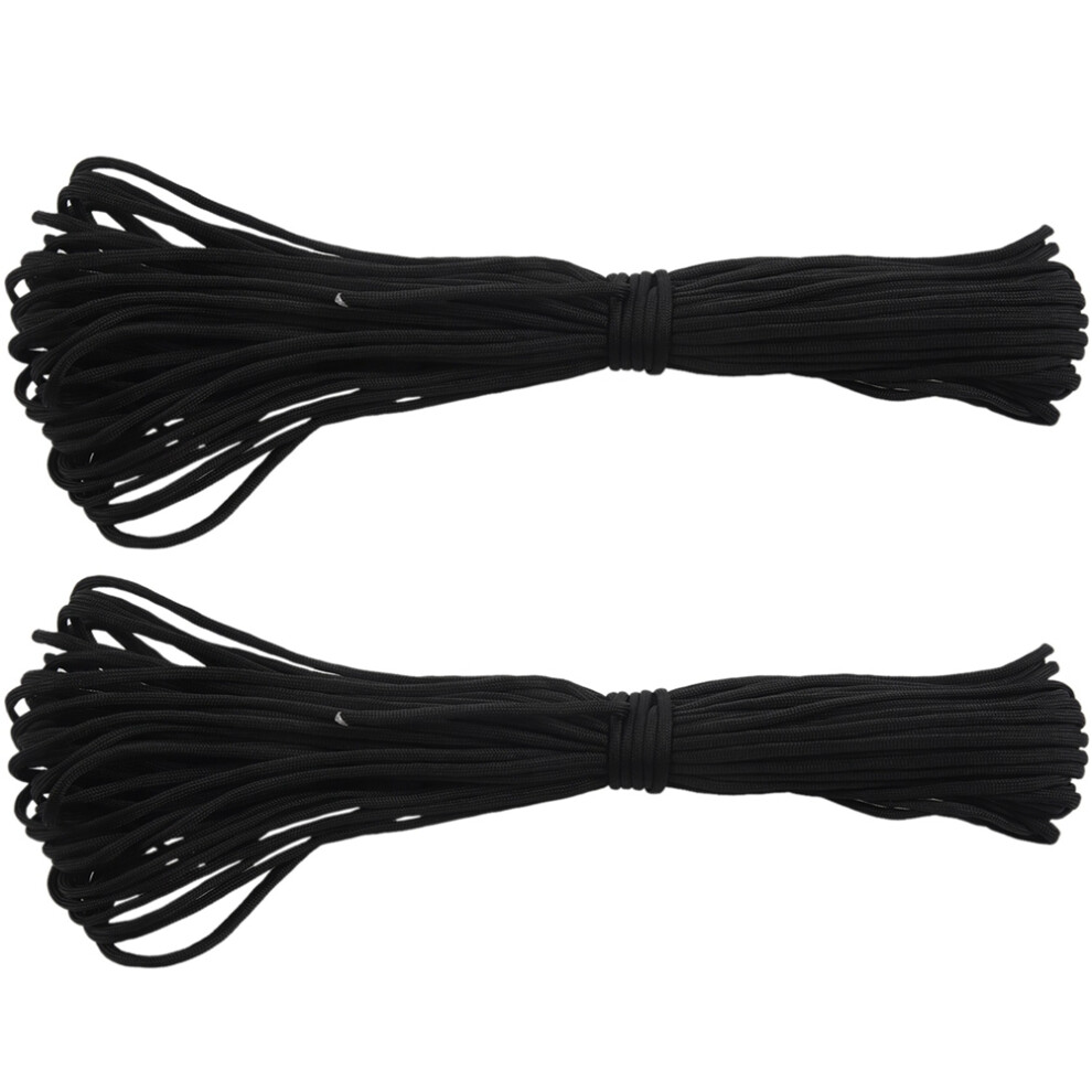 2X 100 Ft 550 Paracord Survival Cord Parachute Rope - Black 4711024306875
