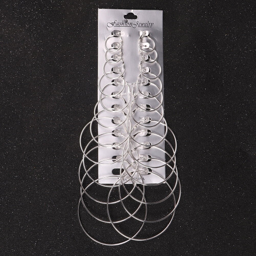 Set di orecchini a cerchio da donna color oro e argento 1