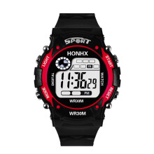 Herre digitalt LED analogt quartz ur med alarm og dato