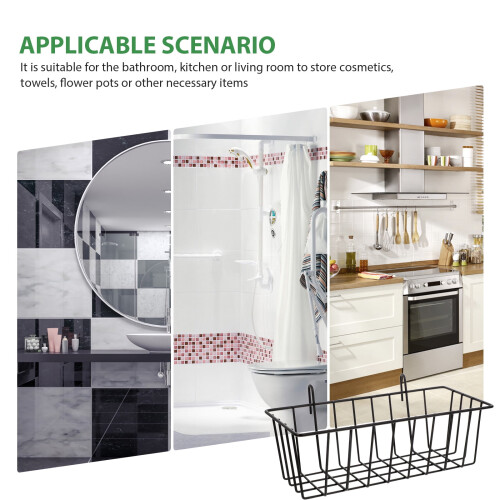 Kitchen Wall Storage Shelves Metal Wrought Iron 3 Pcs 1