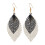 Pendientes bohemios de hoja hueca para mujer, doble capa. 1