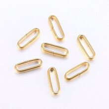 304 hurtigkoblinger i rustfritt stål, ovale, 10 x 3,5 x 2 mm