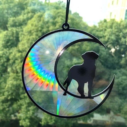 Pet memorial acrylic pendant window hanging 1 piece 2