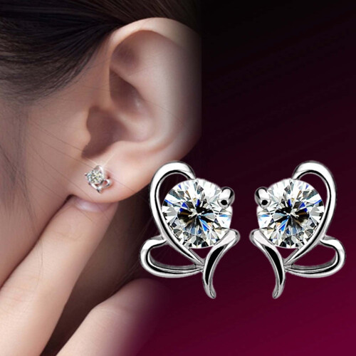 Boucles d'oreilles « Amour infini » en argent sterling avec pierre de naissance