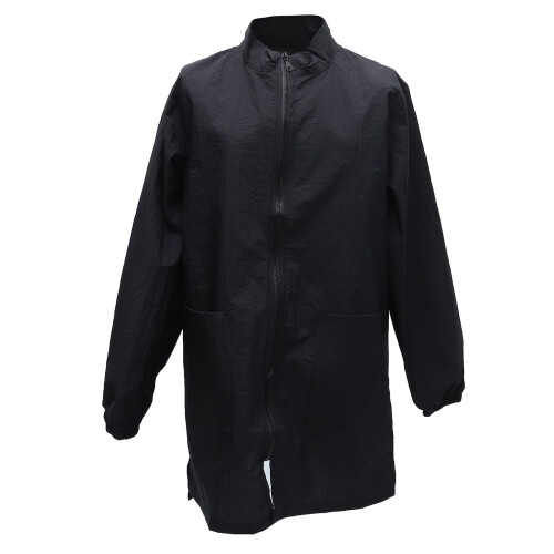 Bata de aseo impermeable negra con cremallera