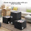Shoe Organizer for Closet Black Linen-like Adjustable 7