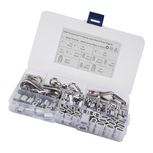 Set conectori inelari din aluminiu, 250 buc.