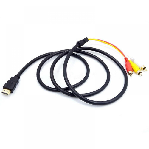 Καλώδιο συμβατό με HDMI σε RCA, 1080P5ft/1.5m συμβατό με HDMI αρσενικό σε καλώδιο βίντεο ήχου 2