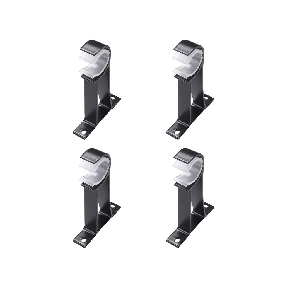 24Pcs Curtain Rod Bracket Set Single Hole Small Curtain Rod Hooks For Wall Heavy Duty Curtain Drapery Rods Black 6032975381048