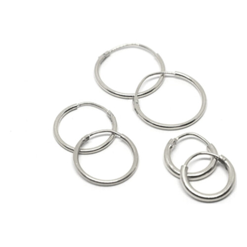 Sterling Silver Mini Hoop Earrings 3 Pairs 1