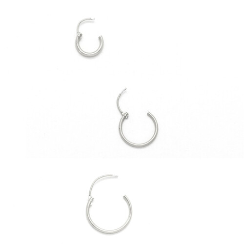 Sterling Silver Mini Hoop Earrings 3 Pairs 2
