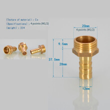 Messing-Schlauchanschlussadapter F1/2 Innen- oder Außengewinde