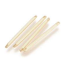 Conectori din alamă, fără nichel, placați cu aur de 18K, 25x1,5 mm