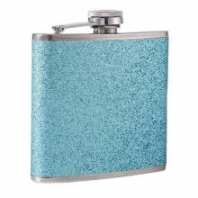 Höftkolv i rostfritt stål med glitterbeläggning, 170 ml