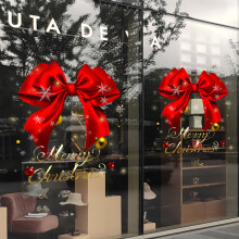 Ornement de Noël en verre avec nœud rouge pour Windows 1PC