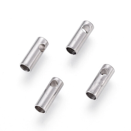 Rostfria sladdändar 20 st 7,5 x 2,6 mm innerdiameter 2 mm