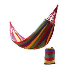 Double Camping Hammock Rainbow Striped Canvas 1 Set