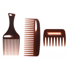 Set de piepteni pentru păr afro cu dinți lați pentru păr gros și creț, 3 bucăți