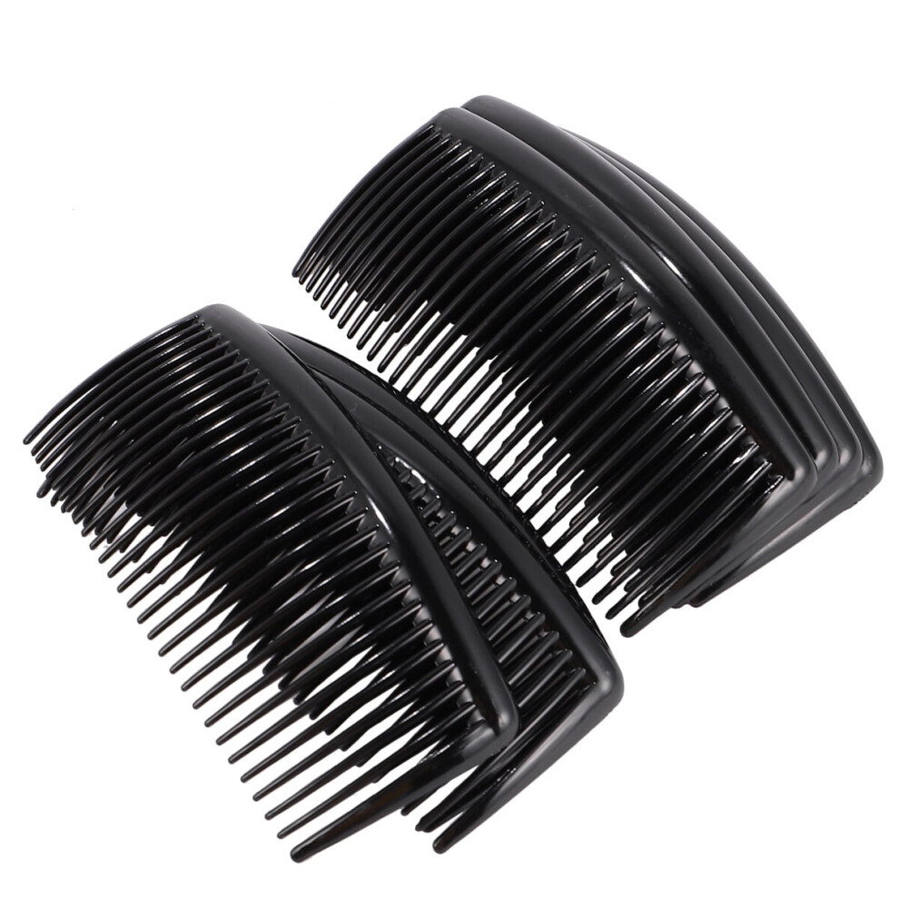 Plastic Side Hair Comb 27 Teeth 24 Pcs Black