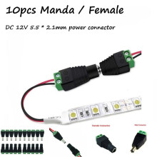 CCTV 12V DC tápcsatlakozó adapter 10 db 5,5 2,1 mm