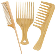 Pieptene de coafat pentru bărbați, cu vârf plat, instrument de coafat din bambus, 1 buc.