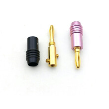 Mufă banană pentru difuzor, 4 mm, placată cu aur de 24K, 20 buc.