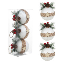 Décorations en mousse rouge en forme d'étoile pour sapin de Noël (3 pièces)