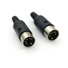 Conector cablu DIN mascul cu 5 pini și mâner din plastic 50