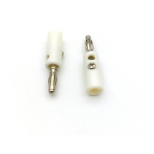 Conector banană alb de 4 mm pentru 100 buc.