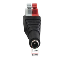 DC-kontakt for LED-stripe 5,5 2,1 mm hunn 10 stk