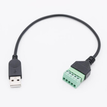 USB2.0 Typ A-hane till 5-stifts skruvterminaladapterkabel