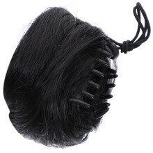 Extensión de moño negro con pinzas para mujer
