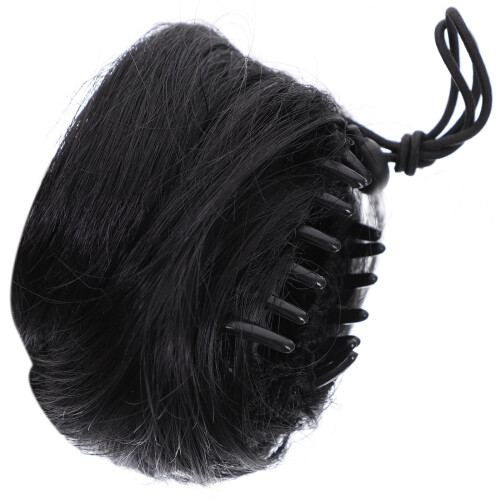 Extensión de moño negro con pinzas para mujer