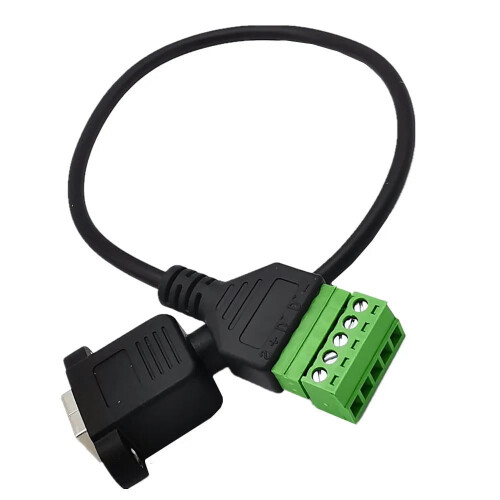 Cablu verde cu conector USB BB mamă pentru lipire