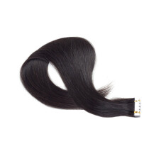 Extensiones de cabello negro con cinta adhesiva para mujer, cabello humano, 55 cm.